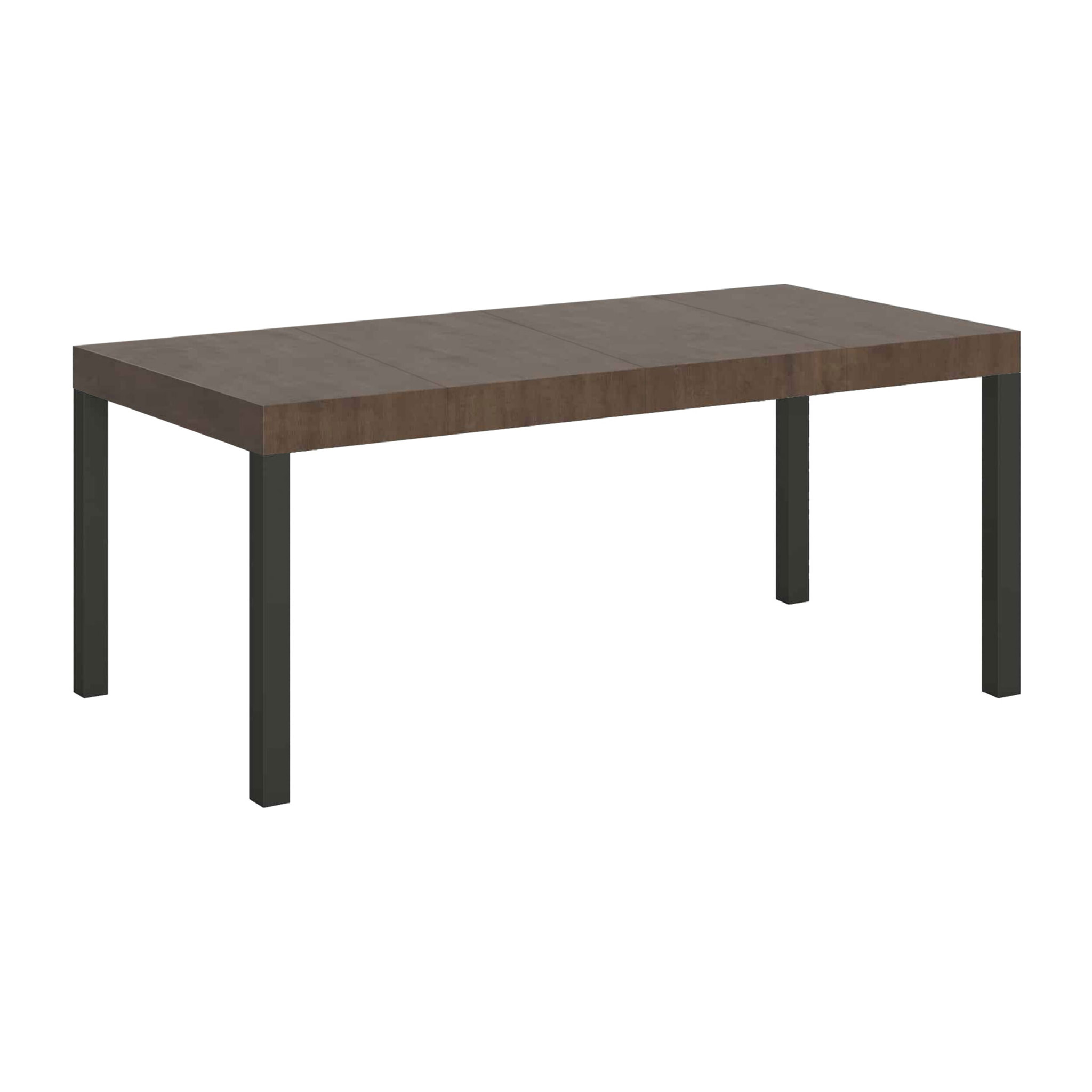 Table extensible 90x90/246 cm Everyday Premium Noyer cadre Anthracite