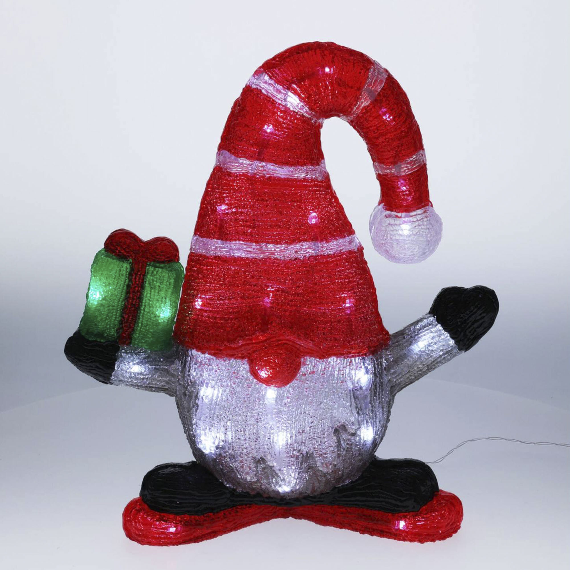 Gnomo navideño con 40 luces led con temporizador 35x15x40cm