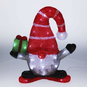 Gnomo navideño con 40 luces led con temporizador 35x15x40cm