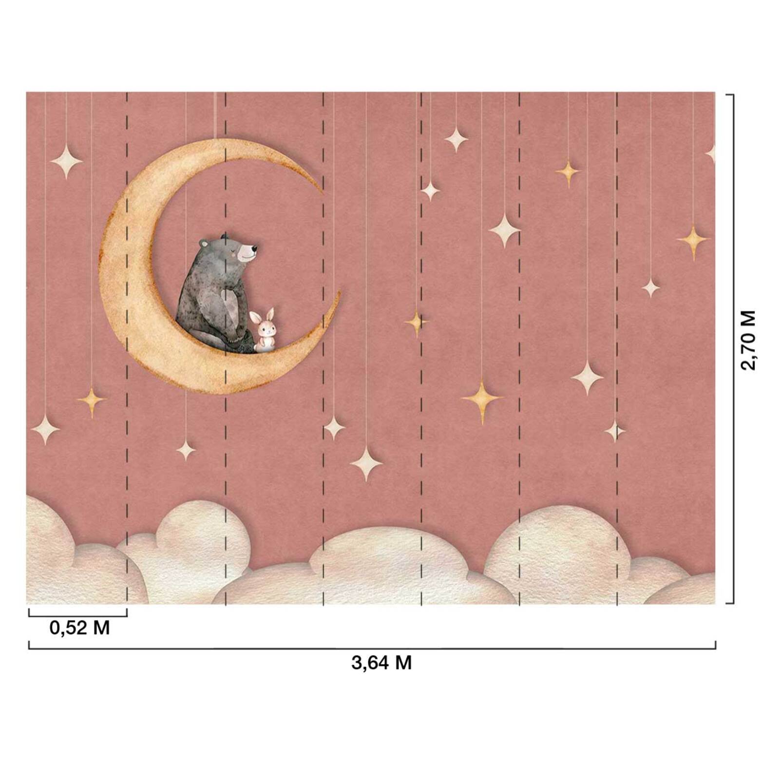 Papier peint L'Ours et la Lune d'Or Intissé