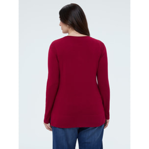 Fiorella Rubino - Camiseta de cuello redondo en mezcla de viscosa - Rojo