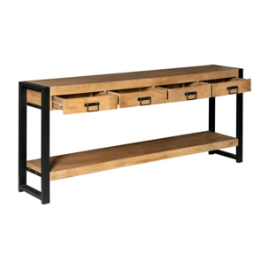 Console XXL bois métal 180 cm MILORA
