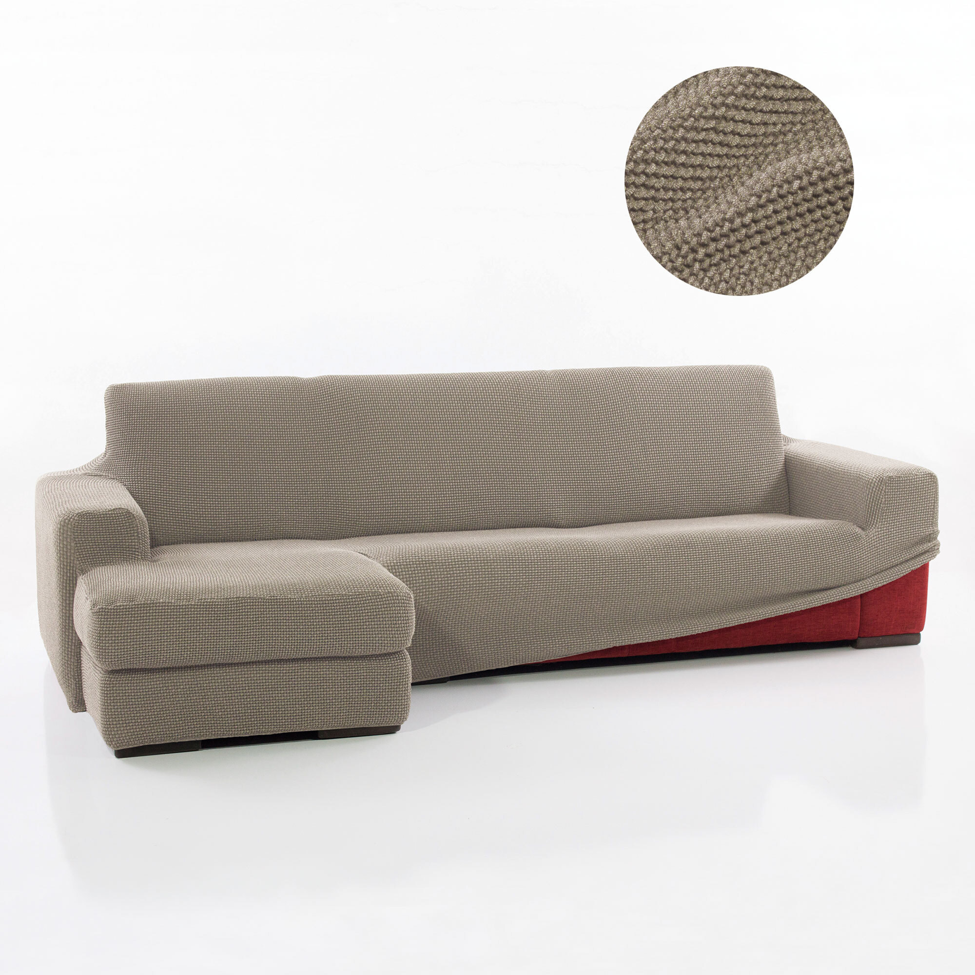 Funda para Chaise Longue izquierdo (visto de frente) brazo corto SÚPER ELÁSTICA modelo HELENA
