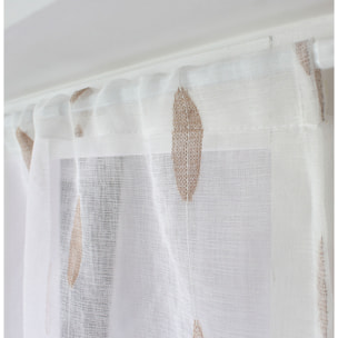 Paire de petits vitrages jacquard motif ovale - Naturel