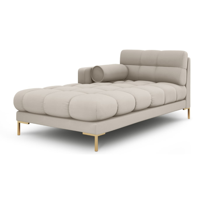 Méridienne gauche "Bali" en tissu structurel beige
