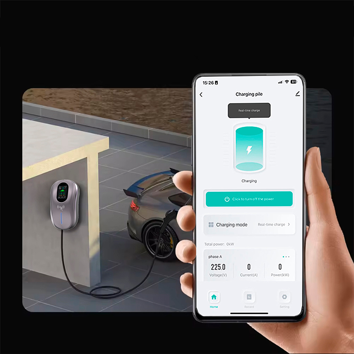 Stazione di ricarica monofase S02. Per auto elettriche CA per la casa. Tipo 2, EV e PHEV, con 32A e 7KW.