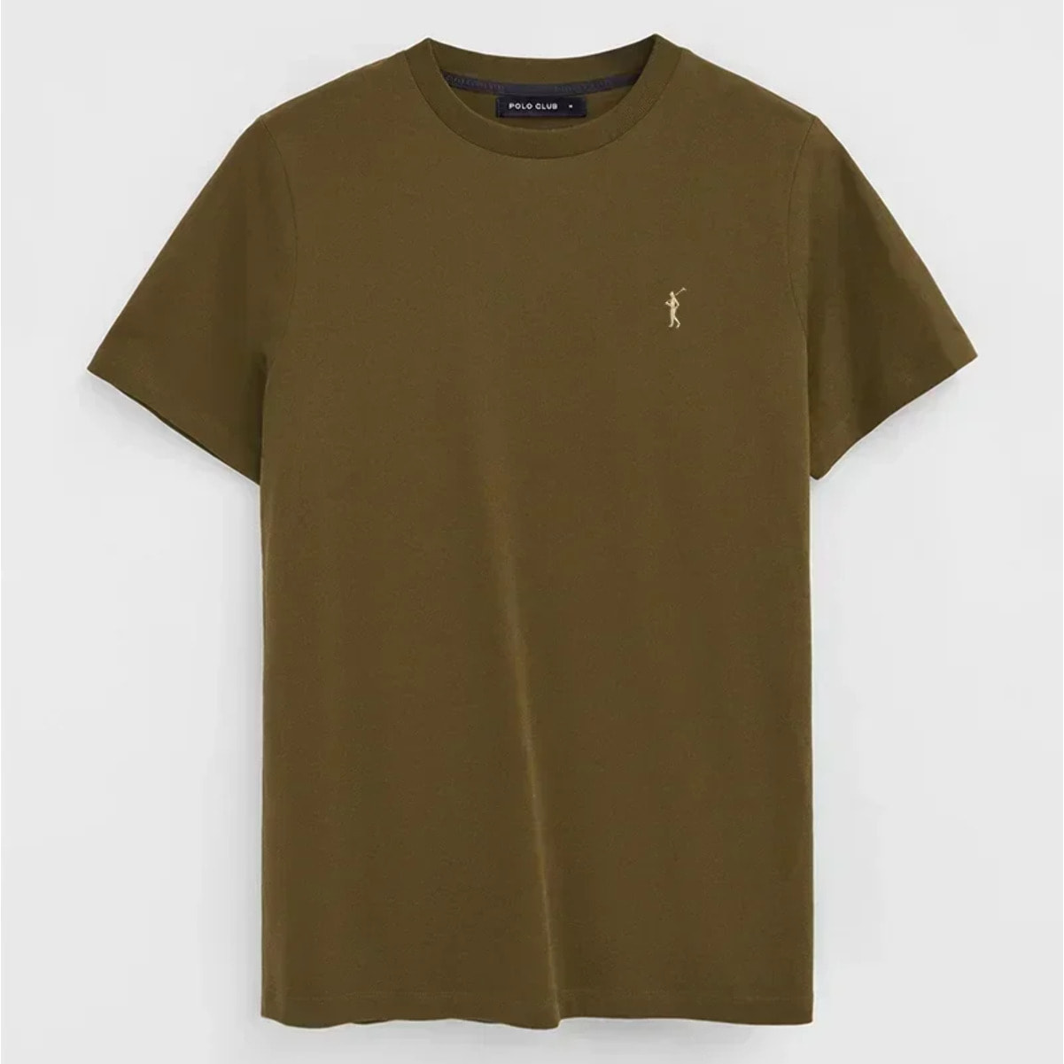 Camiseta caqui oscuro de manga corta y bordado Rigby Go