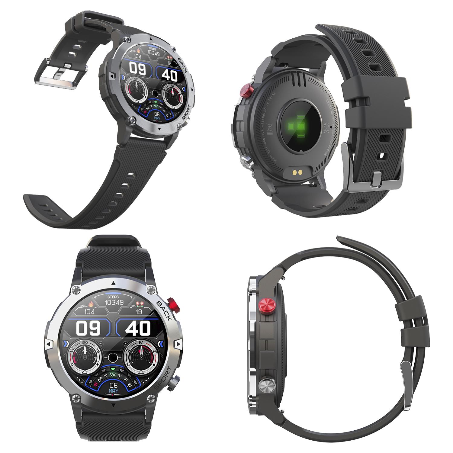 Smartwatch C21 con funzione schermo diviso, 19 modalità sport. Monitoraggio cardiaco e O2.