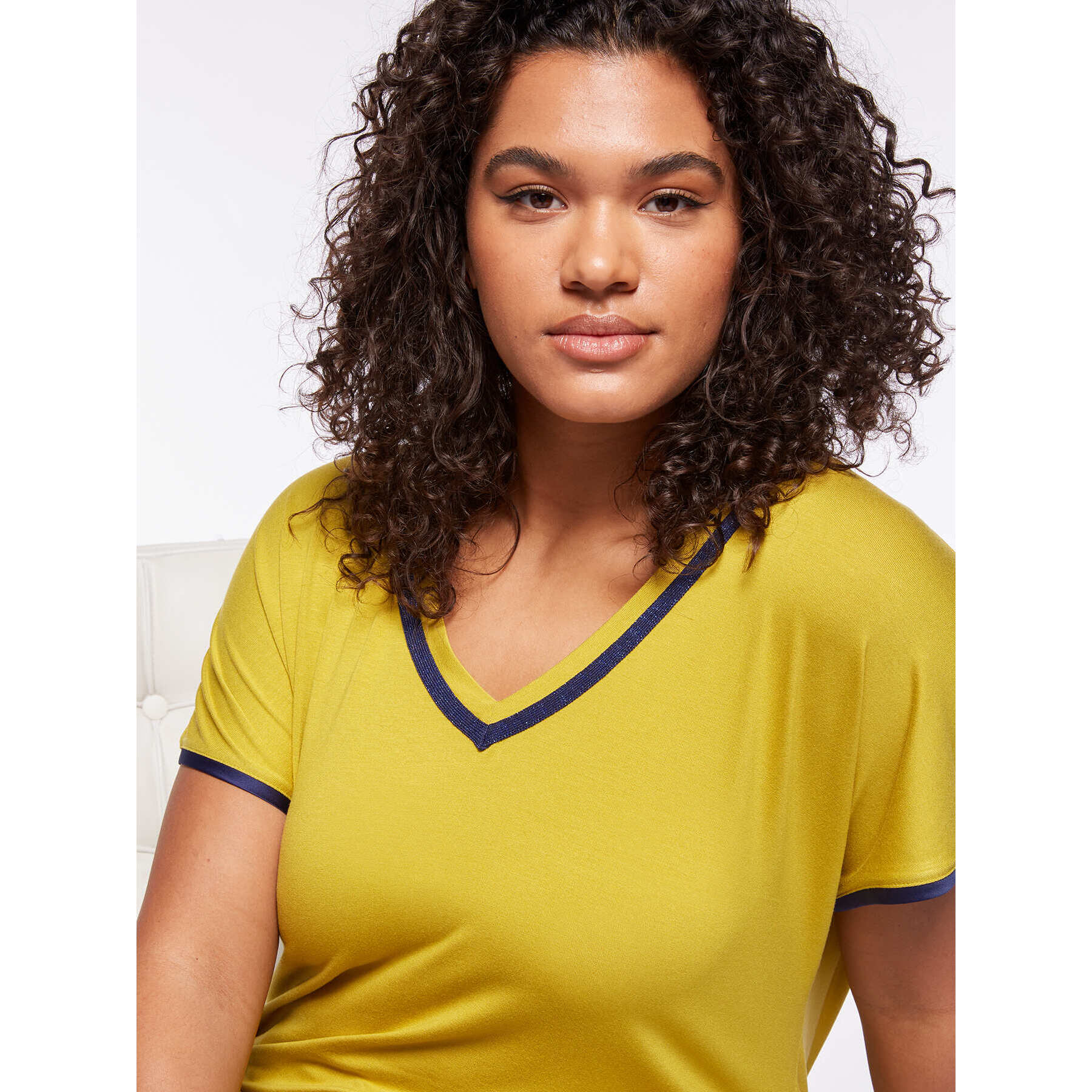 Fiorella Rubino - Camiseta con bordes en contraste - Amarillo