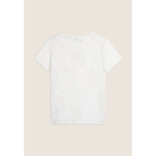 T-shirt donna in jersey con retro fantasia paisley