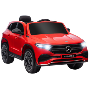 Coche Eléctrico para Niños Mercedes-Benz EQA Coche de Batería 12V con Control Remoto Música Bocina Velocidad 3-8 km/h para Niños de 3-8 Años 111,5x69x52,5 cm Rojo