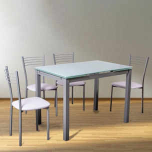 Mesa de cocina extensible Chef Gris - Blanco