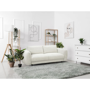 Canapé droit en tissu chenille "Saint Germain S" - 3 places - Beige