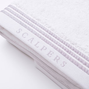 Juego de 4 sets de 3 toallas blancas (4x tocador 30x50cm + 4x manos 50x90cm + 4x baño 70x140cm) 450gsm en algodón scalpers home