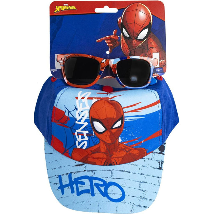 Gorra Set Gafas De Sol Spiderman