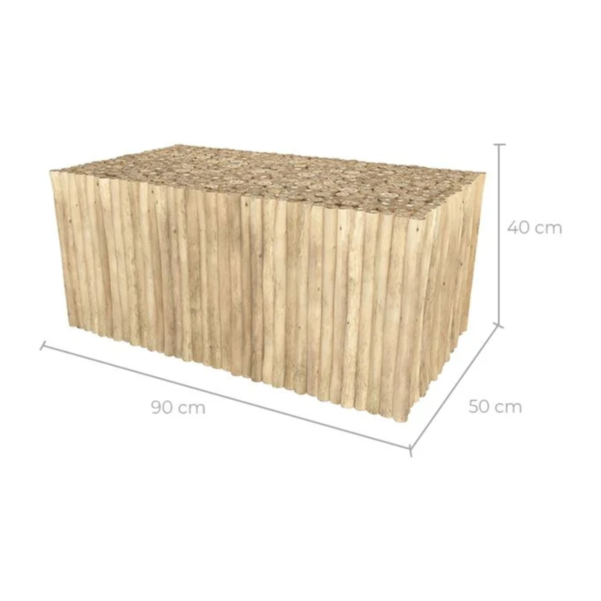 Table basse de jardin  rectangulaire 90x50cm en teck - Imani