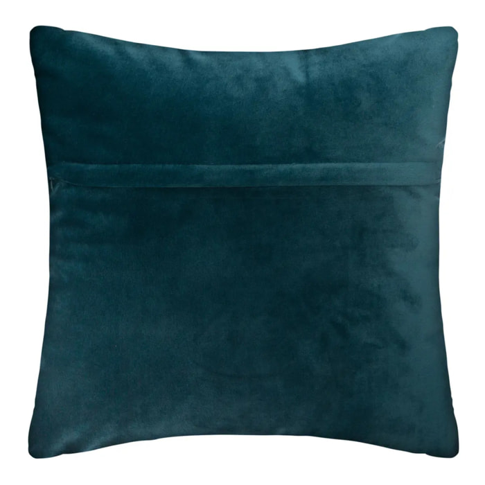 Coussin "Dolce" - velours - bleu canard - 40x40 cm