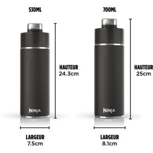 Bouteille isotherme NINJA Thirsti 530ml Travel Bottle Black