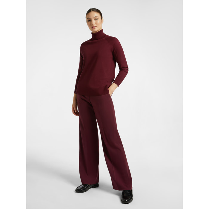 Elena Mirò - Pantaloni maschili in cady stretch - Bordeaux