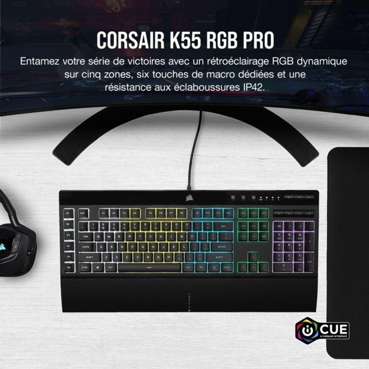 Clavier gamer CORSAIR K55 RGB Pro