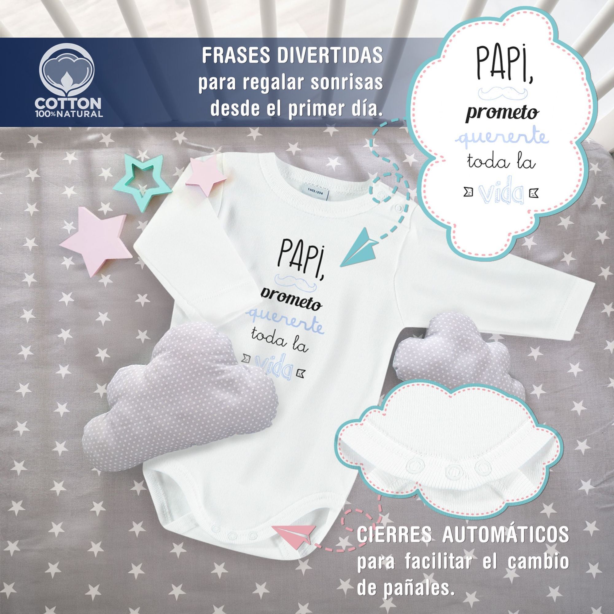 Body bebé manga larga personalizado frases