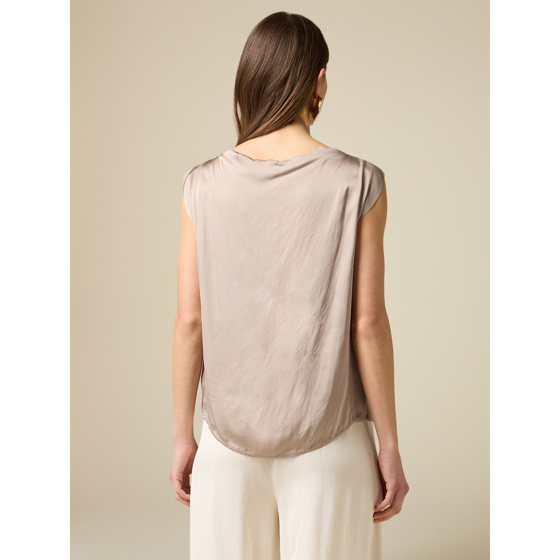 Oltre - Blusa en raso de viscosa - Gris