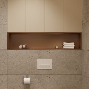 Timeless Niche de Douche à encastrer, Acier Inoxydable 304, 119x26x10cm, Cuivre brossé PVD