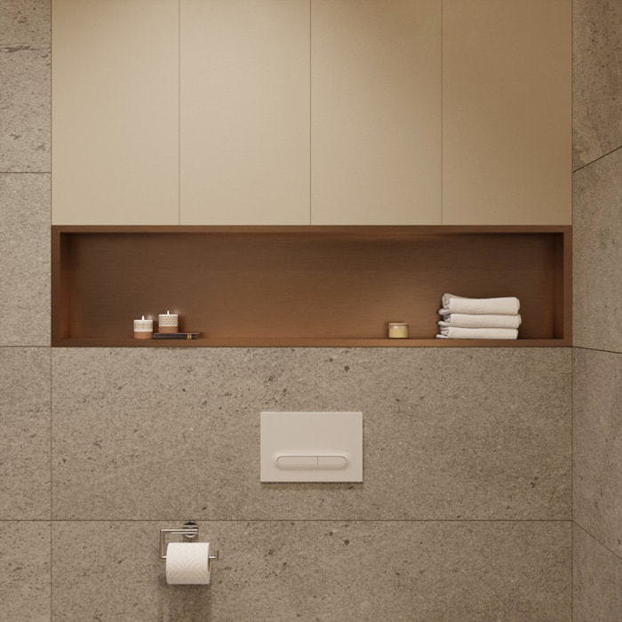 Timeless Niche de Douche à encastrer, Acier Inoxydable 304, 119x26x10cm, Cuivre brossé PVD