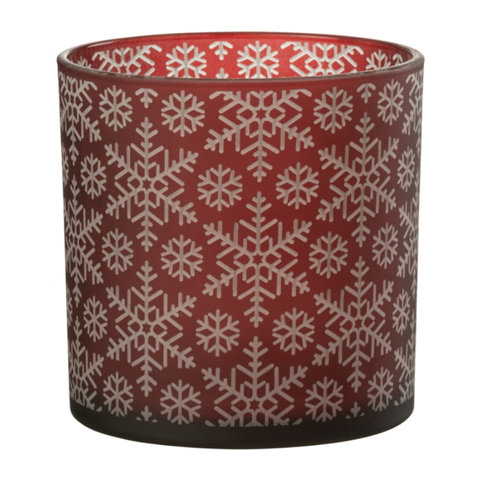 J-Line photophore Neige - verre - rouge - medium