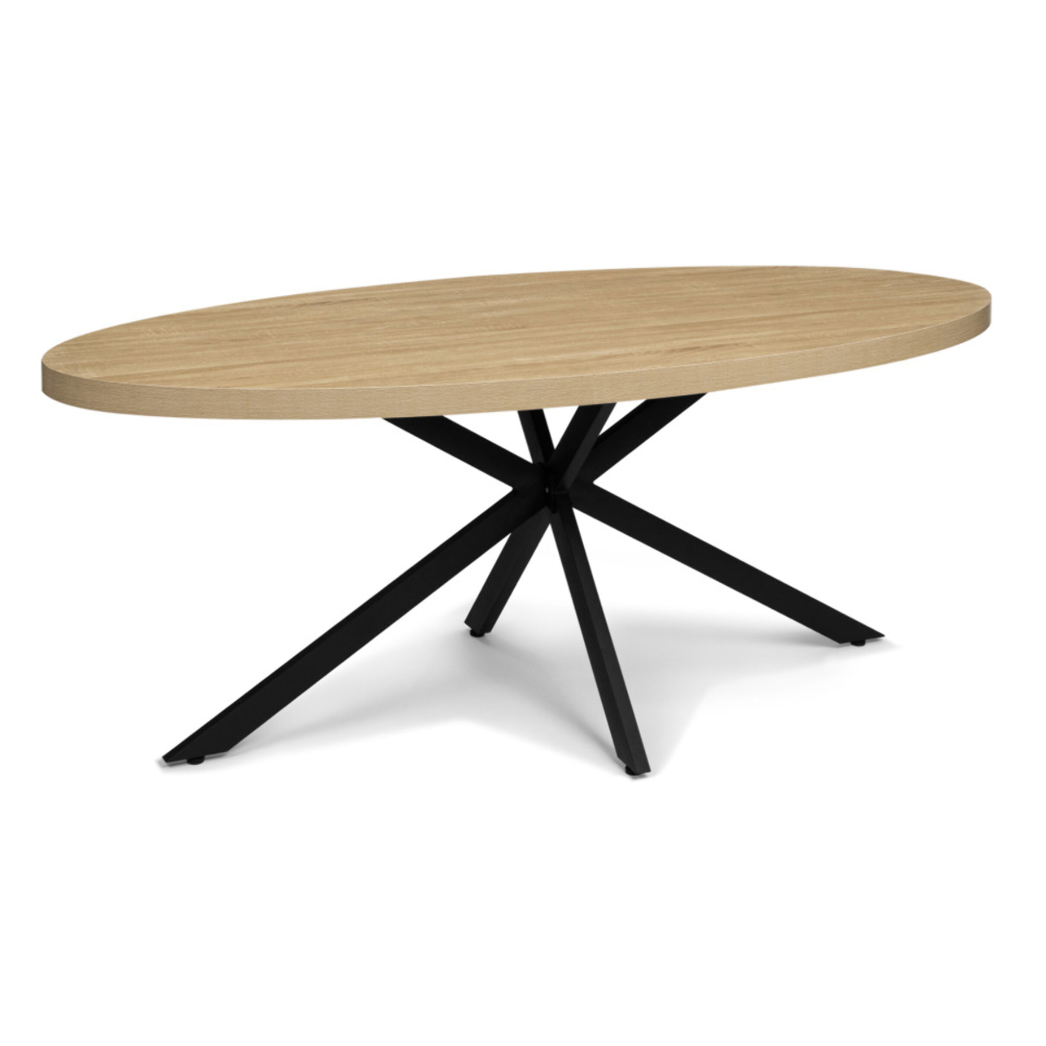 Table à manger ovale Céleste bois et noir 200cm