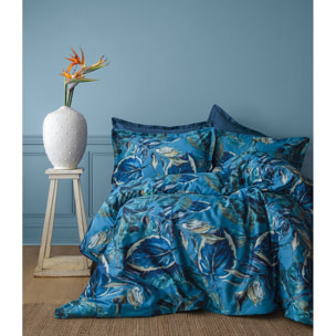 Parure housse de couette et taies oreiller 100% Satin de Coton imprimé
