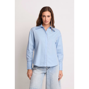 Kocca - Camicia minimal con strass Donna, Tinta unita, Colletto di camicia
