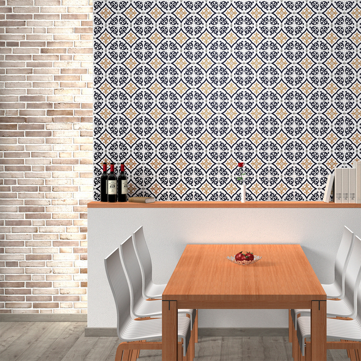 Stickers muraux - Sticker Mural Carrelage adhésif Cuisine Salle de Bain - 60 STICKERS CARRELAGES AZULEJOS EVARISTO