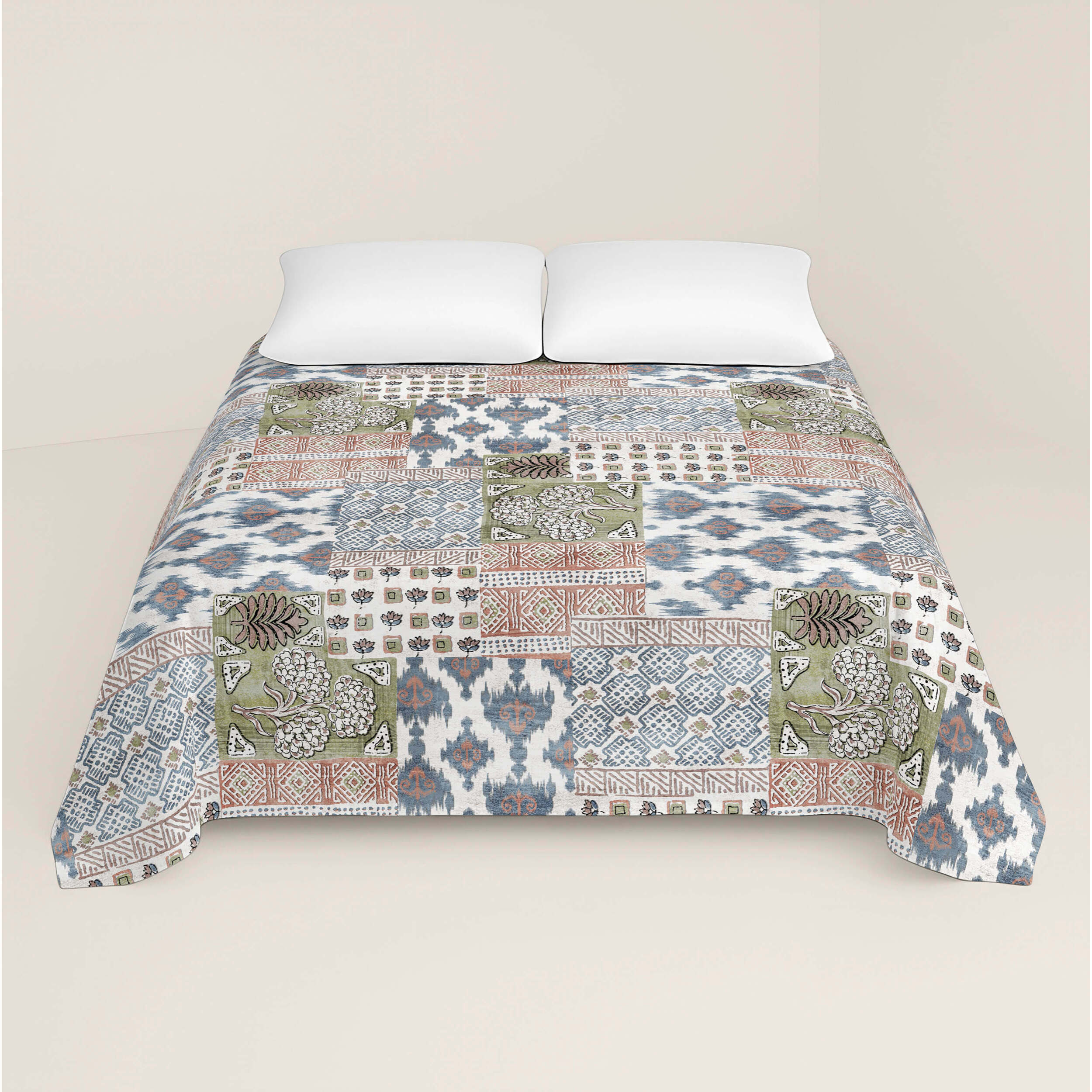 Juego de Sábanas Estampadas - 100% Algodón - Incluye 1 o 2 Fundas de Almohada + 1 Sábana Bajera - Indian