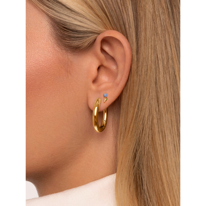 Orecchino Tulip Argento Placcato Oro