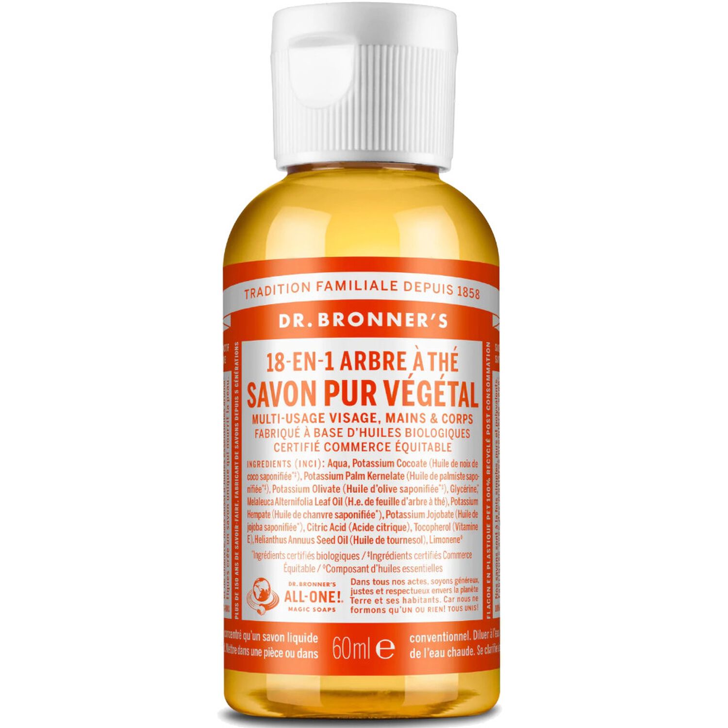 Savon liquide Arbre à thé  - Un savon de Castille liquide naturel 18-en-1
