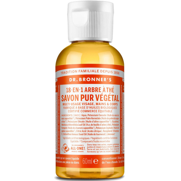 Savon liquide Arbre à thé  - Un savon de Castille liquide naturel 18-en-1