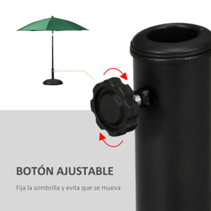Base para Sombrilla Redonda, 25 kg, Soporte de Parasol de Cemento, con Perilla, Pie para Sombrilla con Postes Ø35 mm, Ø38 mm, Ø48 mm, Fácil de Montaje, para Jardín, Patio, Terraza, Negro