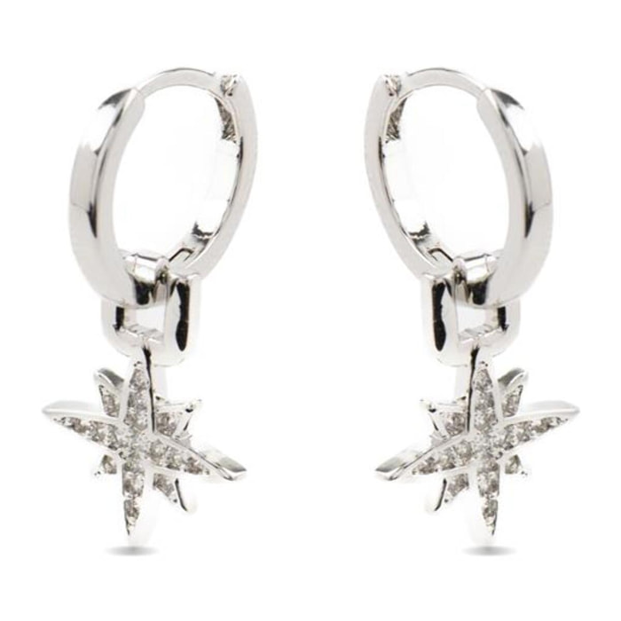 Pendientes Lux by Lux acabadoss en rodio