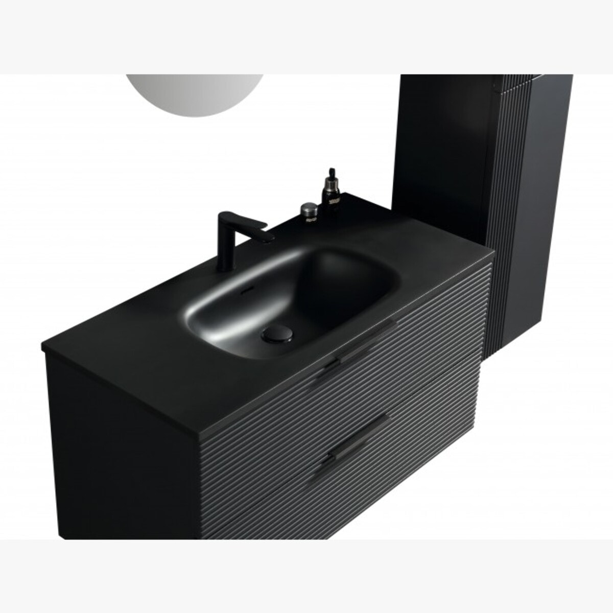 Ensemble meuble de salle de bain 120 cm noir Aqualinea