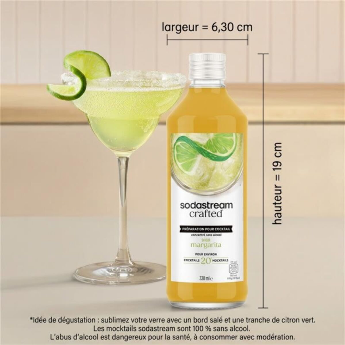 Concentré SODASTREAM mixer saveur Margarita sans alcool 330mL