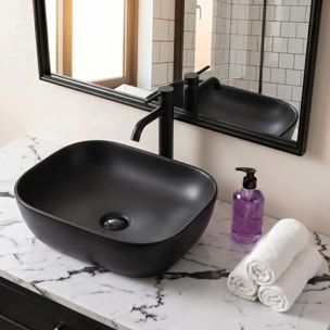 Vasque à poser 45,5 x 32,5 x 13,5 cm sans trop-plein noir mat Infinitio SAT (SATINF4532BKM)