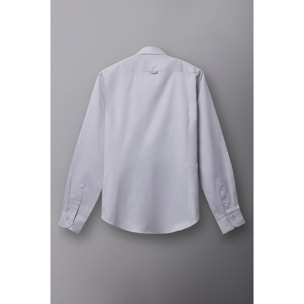 Camicia Uomo 1 Bottone Francese Slim Armaturato Fantasia Grigio