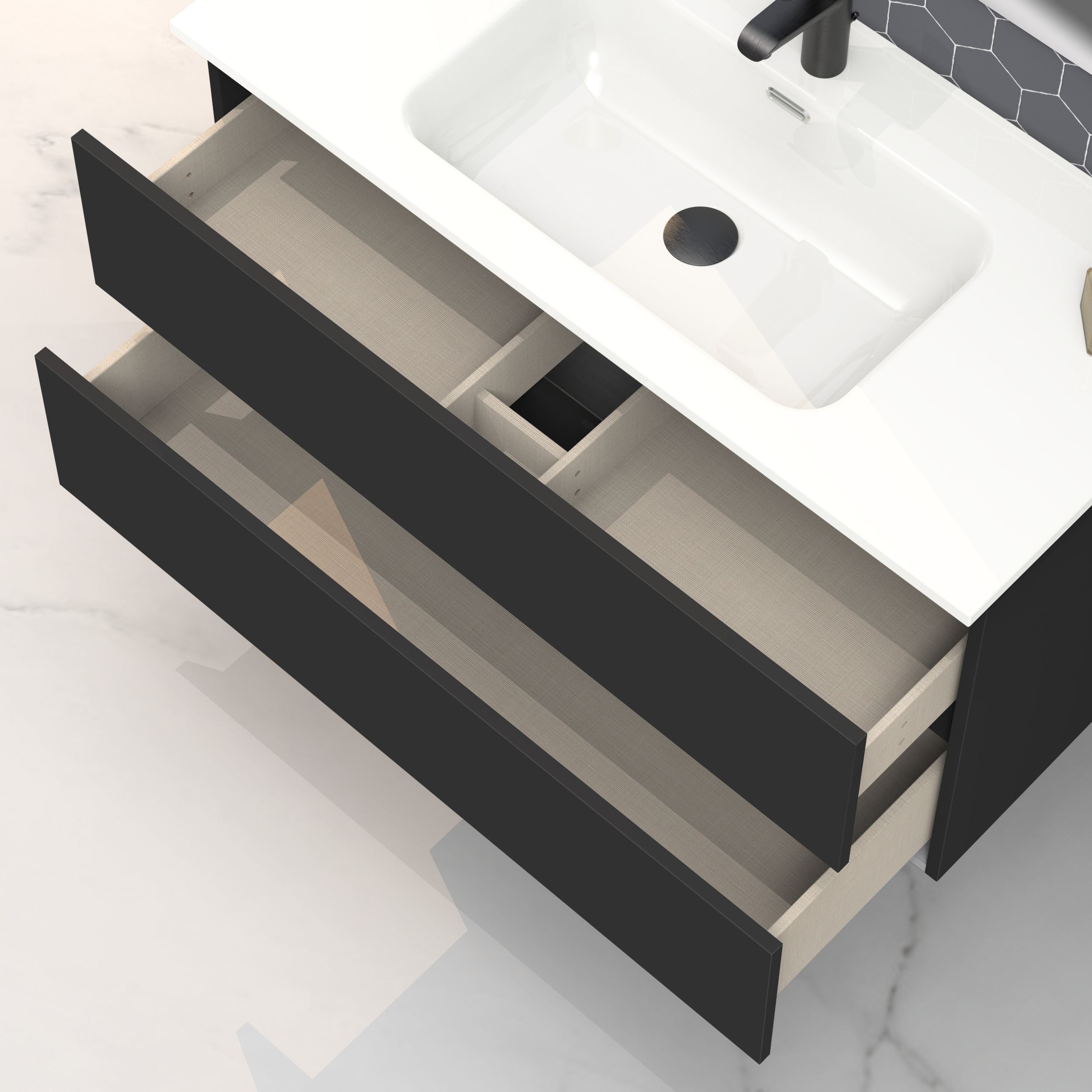 Ensemble de salle de bain IRONA 2C, 80cm, comprend lavabo et miroir