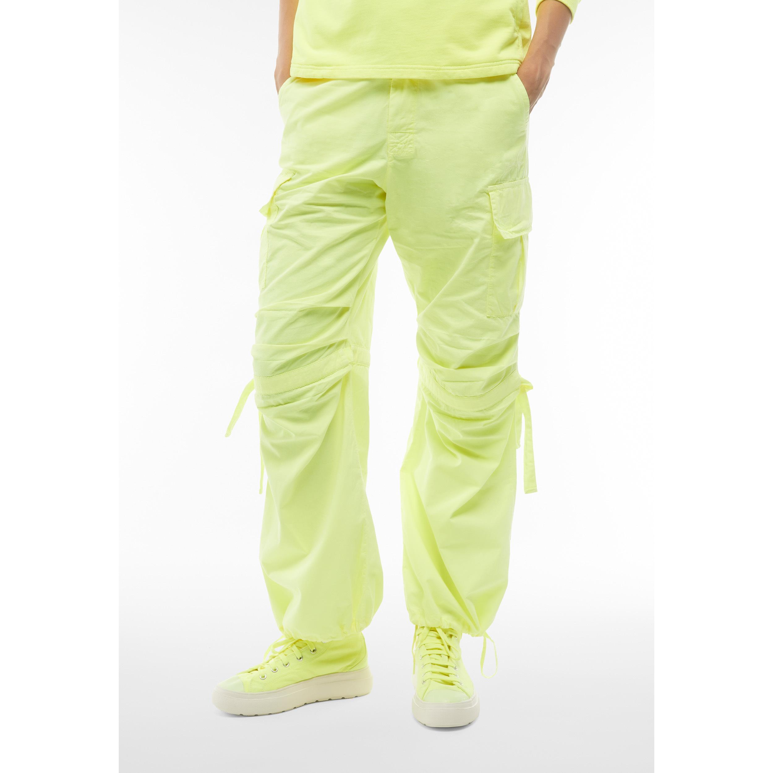 Pantaloni cargo in popeline con doppia coulisse