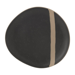 J-Line assiette - céramique - noir/taupe - small