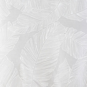 Lot de 2 voilages "Feuille" - motifs dévorés blanc 60x120 cm