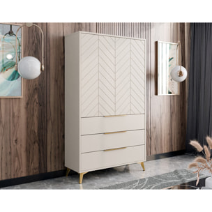 Boccioni - buffet haut - beige - 3 tiroirs et 2 portes - 104x180 cm - Beige