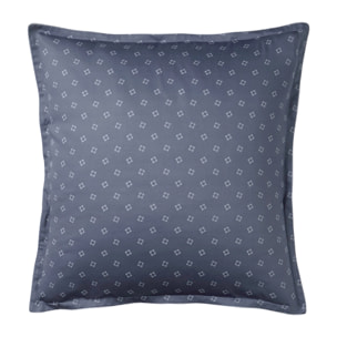 Taie d'oreiller imprimée en satin de coton, NOCTURNE, Bleu Marine