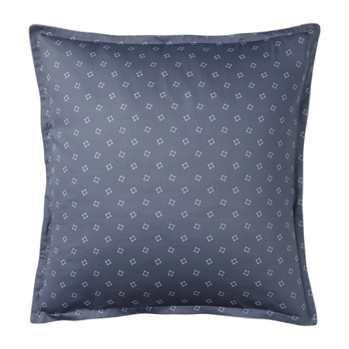 Taie d'oreiller imprimée en satin de coton, NOCTURNE, Bleu Marine